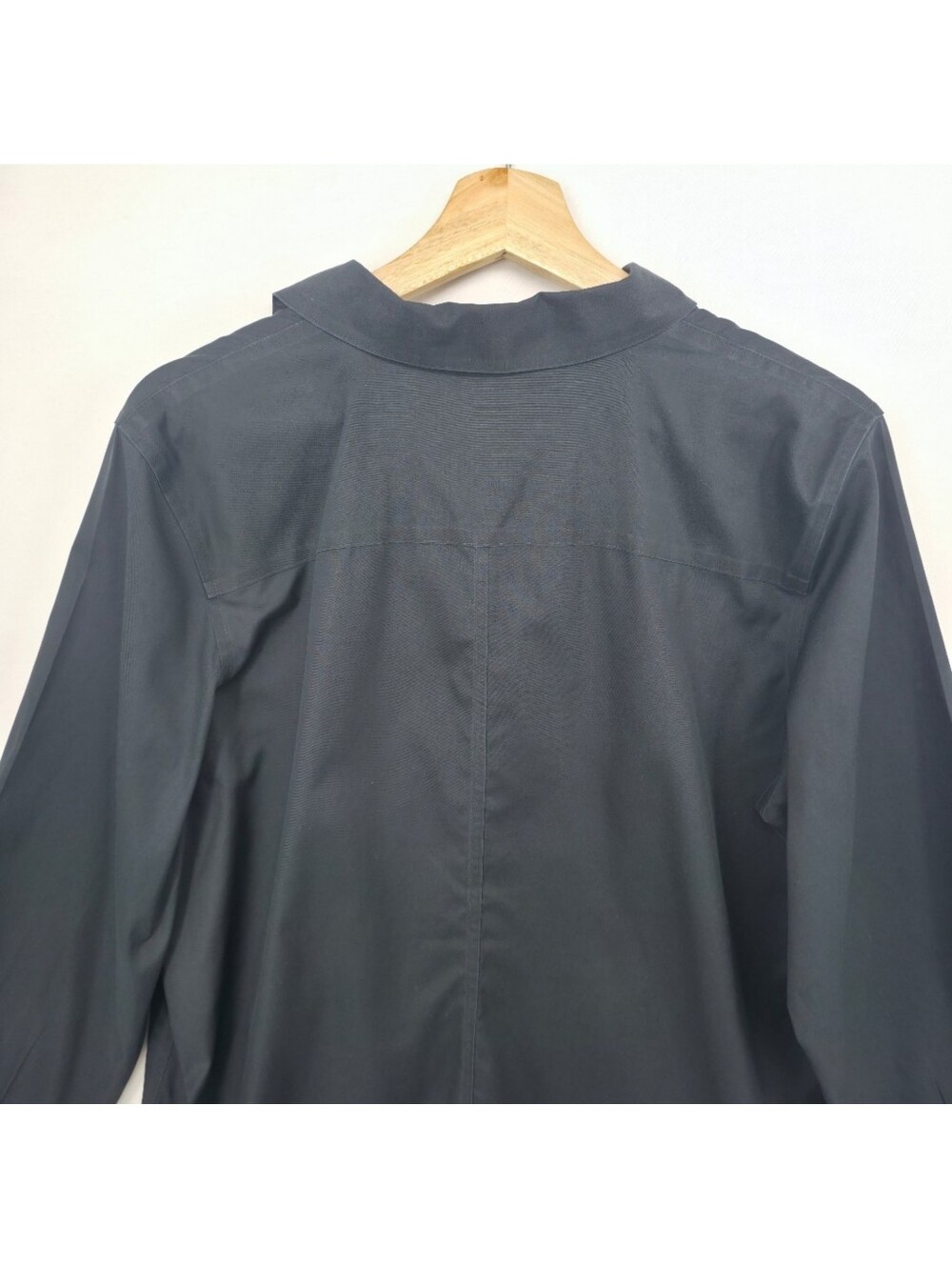 Chico's No Iron Black 100% Cotton Hidden Button Tunic Blouse Large Size 2 - Picture 6 of 9